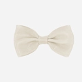 Swallowtail grosgrain ribbon bow hair clip for babies in elegant cream white color - Single Item / Milky White