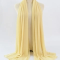 Light yellow chiffon headscarf wrap for women, sheer lightweight fabric displayed on mannequin - 29
