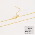 Vergoldete Kupfer-Box-Halskette mit verstellbarem Schiebeverschluss, 45 cm Länge - Goldene Universal-Box-Kette