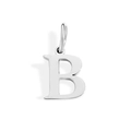 Polished silver uppercase letter B pendant charm for DIY jewelry and necklaces - Letter B (Steel Color)