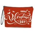 Pochette rossa in tela per San Valentino con stampa festiva e cinturino da polso nero - HAPPY Valentine's DAY (Con cinturino)