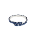 Detail of luxury necklace with marquise cut deep blue crystals in silver claw settings - Platinum Plated Bracelet / Blue/Silver