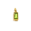 18K gold plated stainless steel pendant featuring a green rectangular birthstone - August-Peridot Green