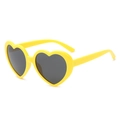 Cute heart shaped polarized sunglasses with vibrant yellow frame and dark grey lenses - Yellow Frame Gray Lens Polarized