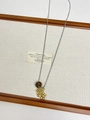 Detail of a natural stone grape cluster pendant on a silver-tone snake chain necklace - Style I Tiger Eye Beaded Necklace