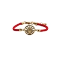 Bracciale bohémien con ciondolo della Vergine Maria e cordino rosso regolabile - Corda Intrecciata Rossa