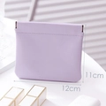 Mini-PU-Lederbeutel in Lavendel mit Klemmverschluss und Maßen von 11 cm x 12 cm - Großes Hellviolett
