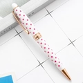 White with Deep Rose Polka Dots