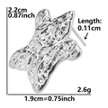 Detailed size specifications of irregular star earrings with hammered metal texture - Hammered Star-Silver