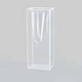 Minimalist transparent gift bag with white ribbon handles for flowers and gifts - Small Floral Border Handbag 13*9*34 / White