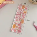 Schattige roze beer laserstickers met glitter voor scrapbooking decor 5x14,5cm - 16# Lichtroze Lint Serie