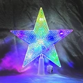 Détail d'une étoile pour sapin en plastique avec des lumières LED colorées et boîtier - Couleur AB / 21cm (Pile bouton) / Coloré