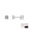 S925 sterling silver moissanite stud earrings with official GRA certification details - 925 Sterling Silver (0.30Ct)