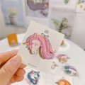 Dettaglio del fermaglio per capelli a forma di unicorno con glitter per bambine - Unicorno Stile 6