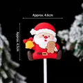 Figura de Papá Noel para pastel con campana y hombre de jengibre festivo - Papá Noel de goma blanda con campana / Aprox. 4,6x4,5 cm