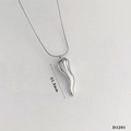 Collana peperoncino in acciaio inossidabile argento con ciondolo a corno da 31,3 mm - Collana Piccola Argento (D1201)