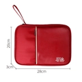 Red 28cm rectangular digital accessories organizer bag with handle and size labels - Flat Style Wine Red