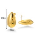 Orecchini a goccia in acciaio inossidabile dorato lucido, misure 2.52cm per 1.6cm - Piccolo (2.52cm*1.6cm) / Oro