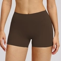 Pantaloncini yoga da donna a vita alta color cioccolato con fascia larga modellante - Caffè Nero