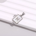 Silver zodiac pendant with white mother of pearl and Pisces symbol, 13mm by 10mm size - Pisces / 10*13mm
