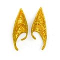 Cosplay elf ears in bright gold glitter and sequins for parties on white background - 12CM OPP Bag / Upgrade Gold Powder Glitter (12CM)
