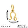 Detailed size view of the 18K gold-plated Leo constellation pendant in stainless steel - Gold Leo (Polished)