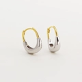 U-vormige oorringen van S925 sterling zilver in tweekleurige goud- en zilverlook - 925 zilver / Goud en Zilver Tweekleurig