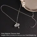 Cloud pendant necklace in titanium steel with zircon lightning and raindrop charms - Steel Color White Cloud
