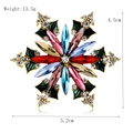 Colorful snowflake brooch with crystals and enamel detailing measuring 5.2cm x 4.5cm - xz4407A Antique Gold Snowflake