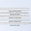 Golden titanium steel necklace set with snake, lip, box, and cable chain styles - Rose Gold Lip Chain (40+5)