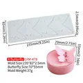 Detail view of 4-cavity butterfly lace silicone mold with precise size measurements - New Z37 4-Cavity Butterfly LFM-478 / Gray