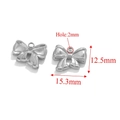 Silver stainless steel bow pendant set for jewelry making with 15.3mm x 12.5mm size - Steel-D (1.59g)