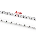 Silver 4mm tennis chain in stainless steel with sparkling cubic zirconia round diamonds - Thickened / Steel Color Dense Stone (B9001)
