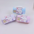 Cute cartoon rabbit pencil cases with handle in sky blue, lavender, and sakura pink colors - Rabbit Purple