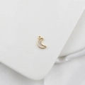18k gold plated moon pendant with white mother of pearl inlay and top closed loop connector - Single Hook Moon 8*13mm