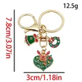 Christmas reindeer and wreath keychain with dimensions 7.8cm height and 3.07in width - ER1792-Reindeer Butterfly Wreath 8-shape Keychain