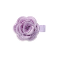 Elegant purple embroidered fabric camellia flower hair clip with multi-layer petal detail - Light Purple