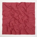 Breathable matte satin square scarf in vibrant red with elegant silk-like texture - Red (10#)