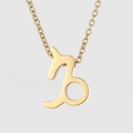 Collier en acier inoxydable 316L plaqué or avec pendentif du signe Capricorne - Capricorne / Or