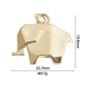 Golden elephant pendant charm with size 19.8mm and 22.7mm on a white background - Golden Elephant