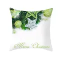 White Christmas pillowcase featuring green pine branches and Merry Christmas text - Pine Branch Ornament - White