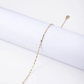 Golden stainless steel twisted wave chain bracelet with lobster clasp and extender - 45+5cm / 1.5mm Twisted Plate Chain / Gold