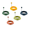 Cinque stampi per uova quadrati in silicone colorato con manici in acciaio inossidabile - Set Multipezzo / Set Multicolore