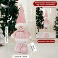 Pink sequin snowman doll with adjustable telescopic legs ranging from 47cm to 56cm high - Pink Sequin Snowman