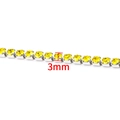 3mm yellow zircon claw chain with gold plated stainless steel for jewelry making - Steel Yellow 3mm