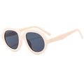 Lunettes de soleil oversize vert olive avec monture épaisse en résine et verres gris - C4 Beige