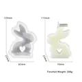 Macro view of rabbit silicone mold and Easter bunny candle with heart design and dimensions - Rabbit Ornament Mold-6