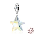 Charm stella marina in argento S925 con cristallo a stella iridescente per bracciali - Charm Stella Cielo Stellato (BSC599)