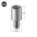 Pièce de piercing en titane G23 massif avec filetage interne 1mm et base de 1,6mm - 1.6*2mm (Filetage 1.0mm)
