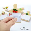 Mini wooden cutting board memo pad with 3D cherry fruit decoration for fridge magnets - Memo Pad Style
